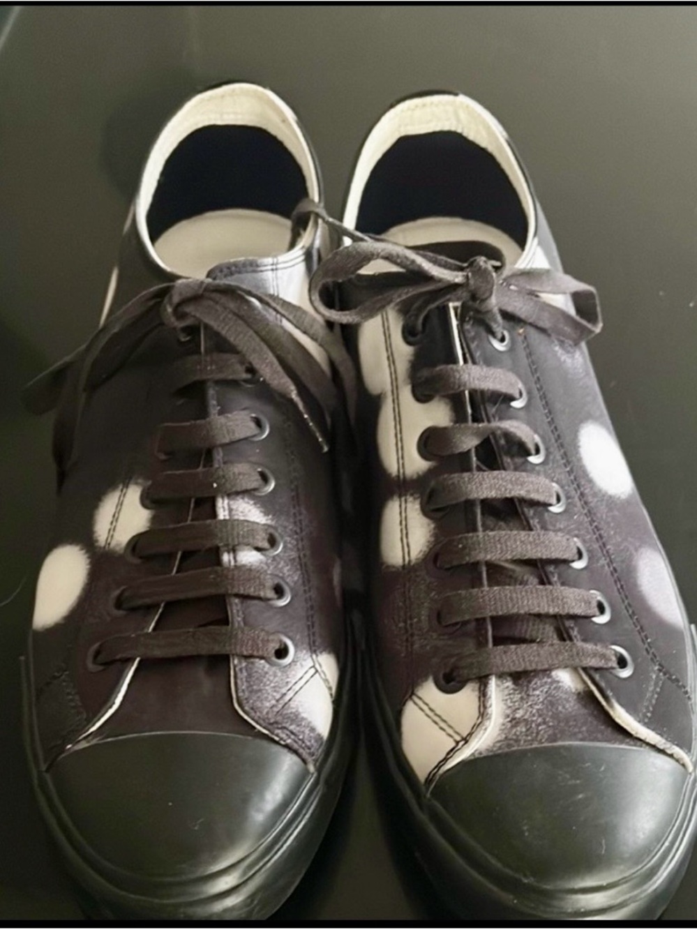 Paul Smith Black and White Polka Dot Low-Top Sneakers